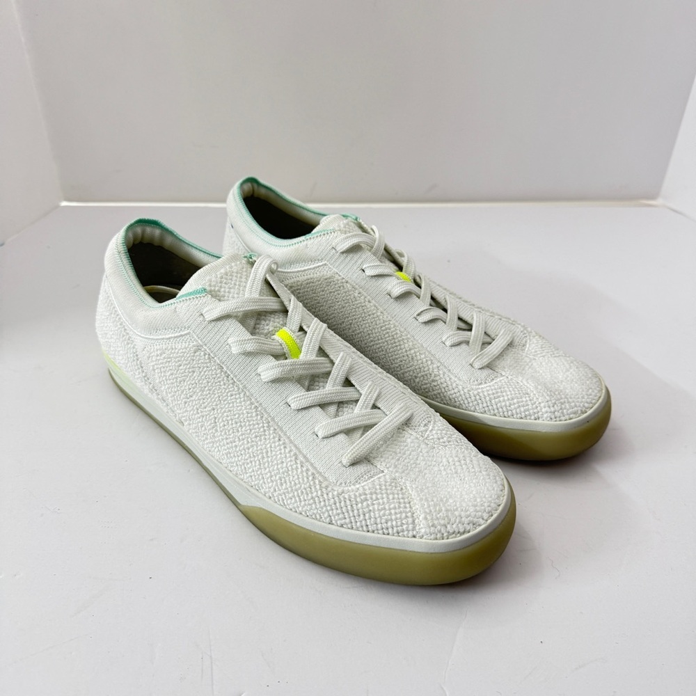 Rothy’s Womens Lace Up Sneakers White Knit Sustainable Shoes Sz 9 Travel Preppy